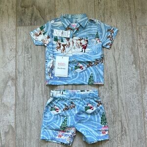 Reyn Spooner Rudolph the Red-Nosed Reindeer toddler shirt and short